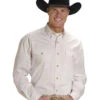 Roper Men's Solid Poplin Long Sleeve Western Shirt - Big & Tall
