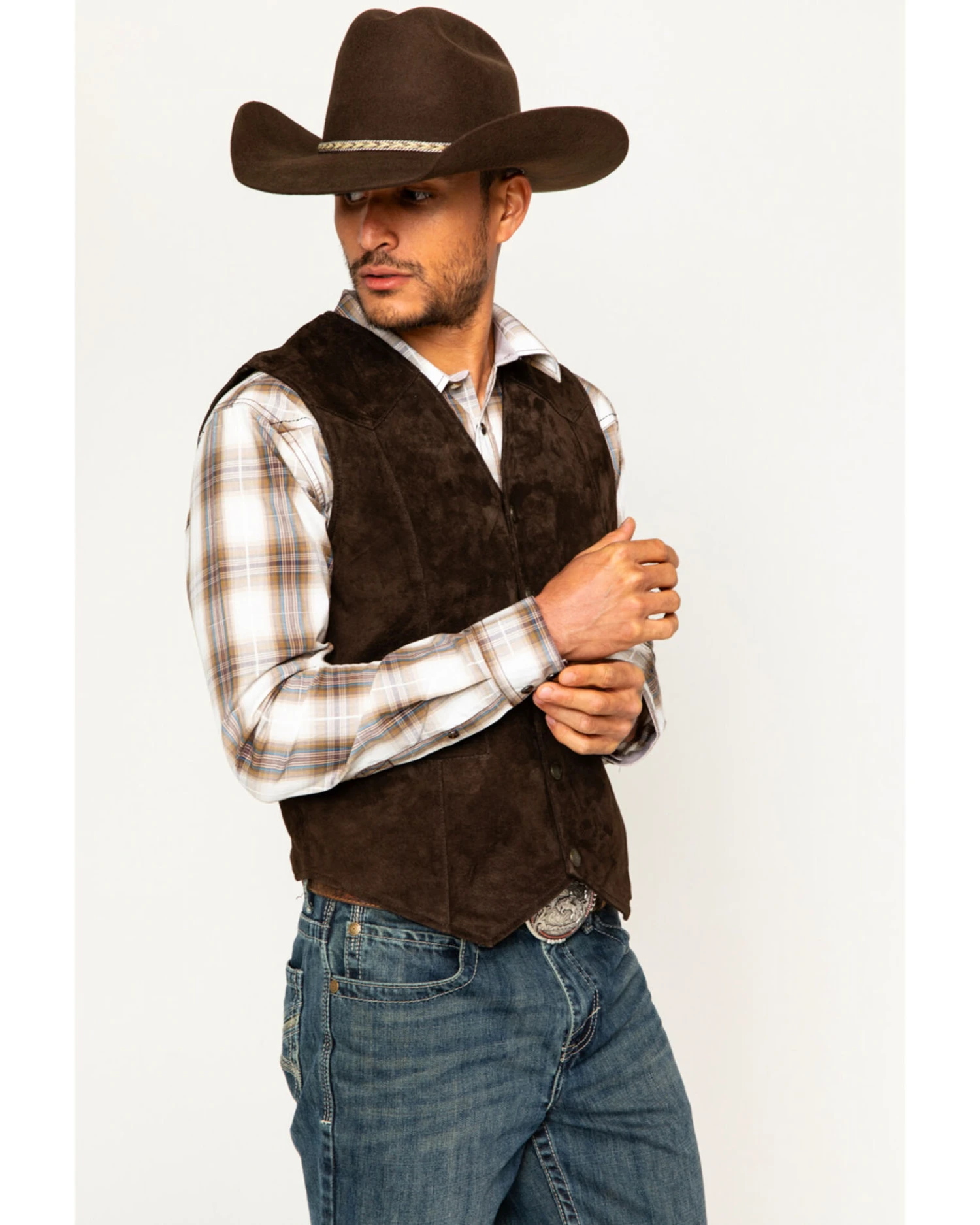 Cody James Men's Wild Boar Suede Vest - Image 5