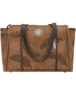 American West Women's Brown Sacred Bird Concealed Carry Tote 