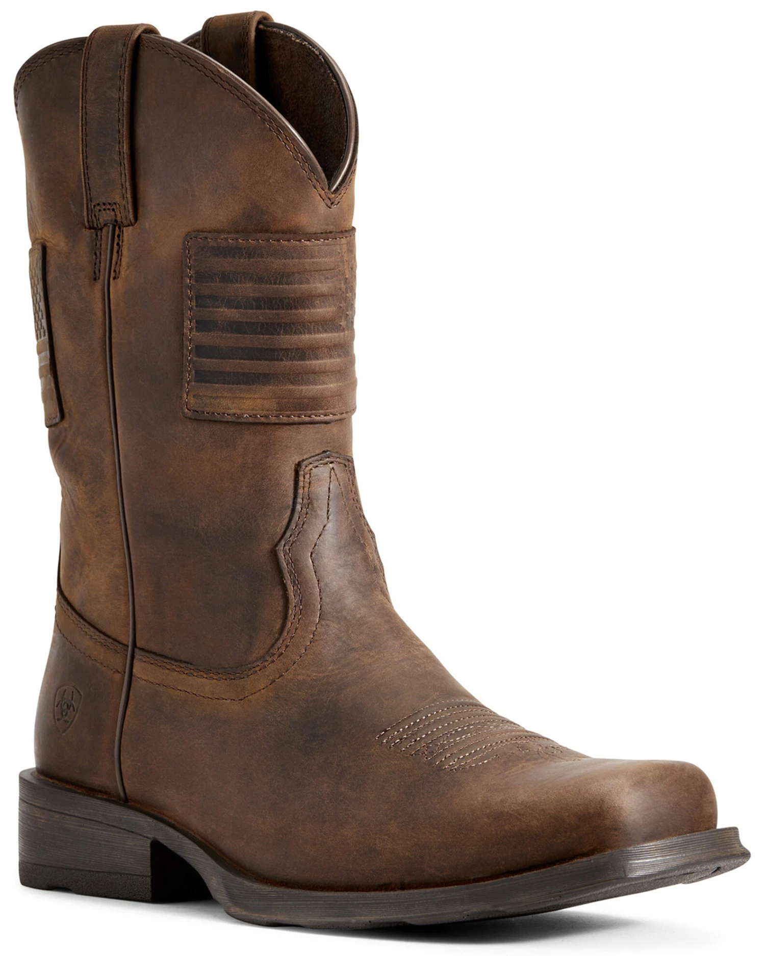 Ariat Men’s Rambler Patriot Distressed Western Performance Boots – Square Toe