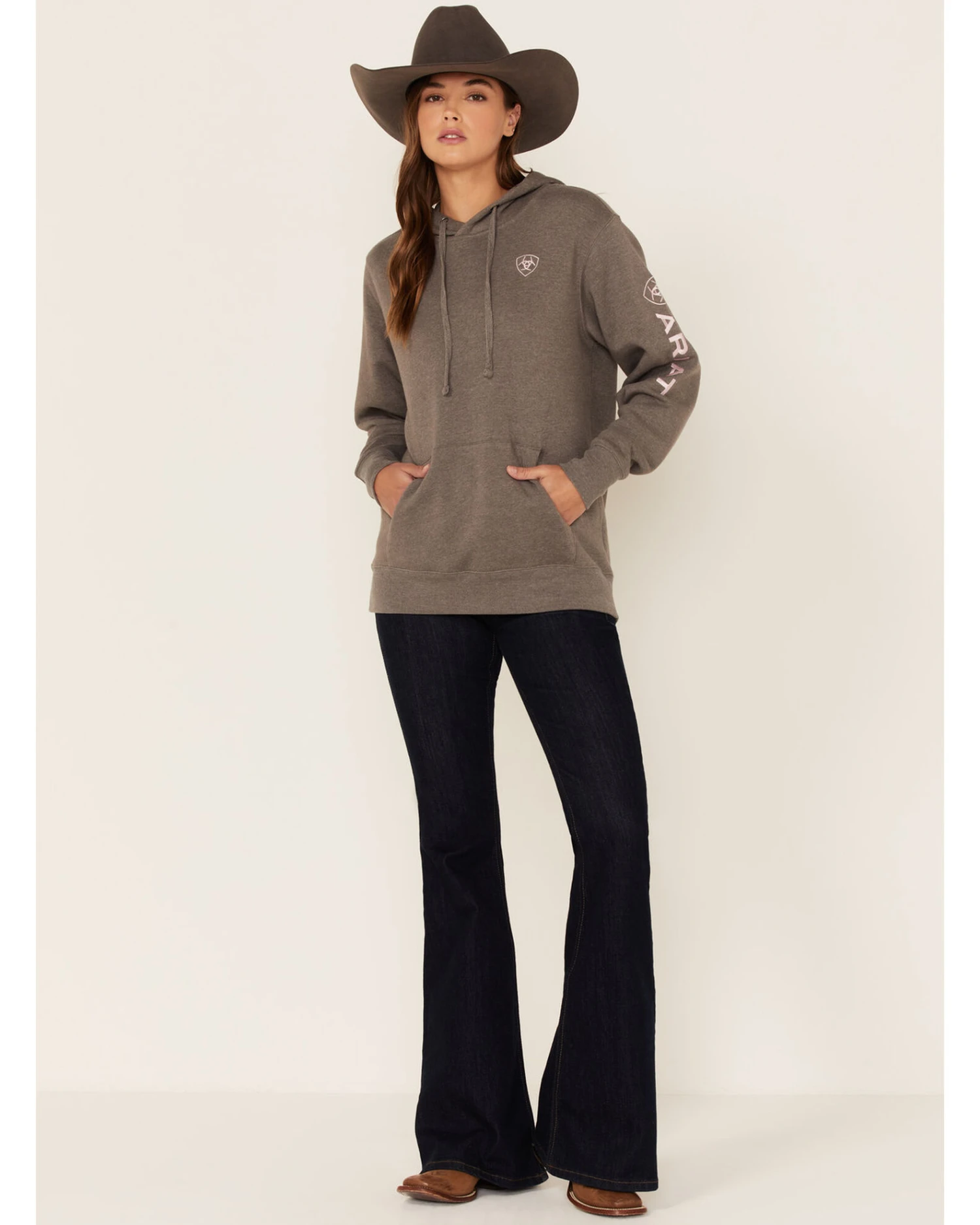 Ariat Women's Charcoal Logo Hoodie - Image 4