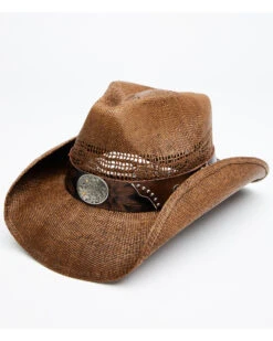 Shyanne Women's Brown Shane Raffia Straw Western Hat
