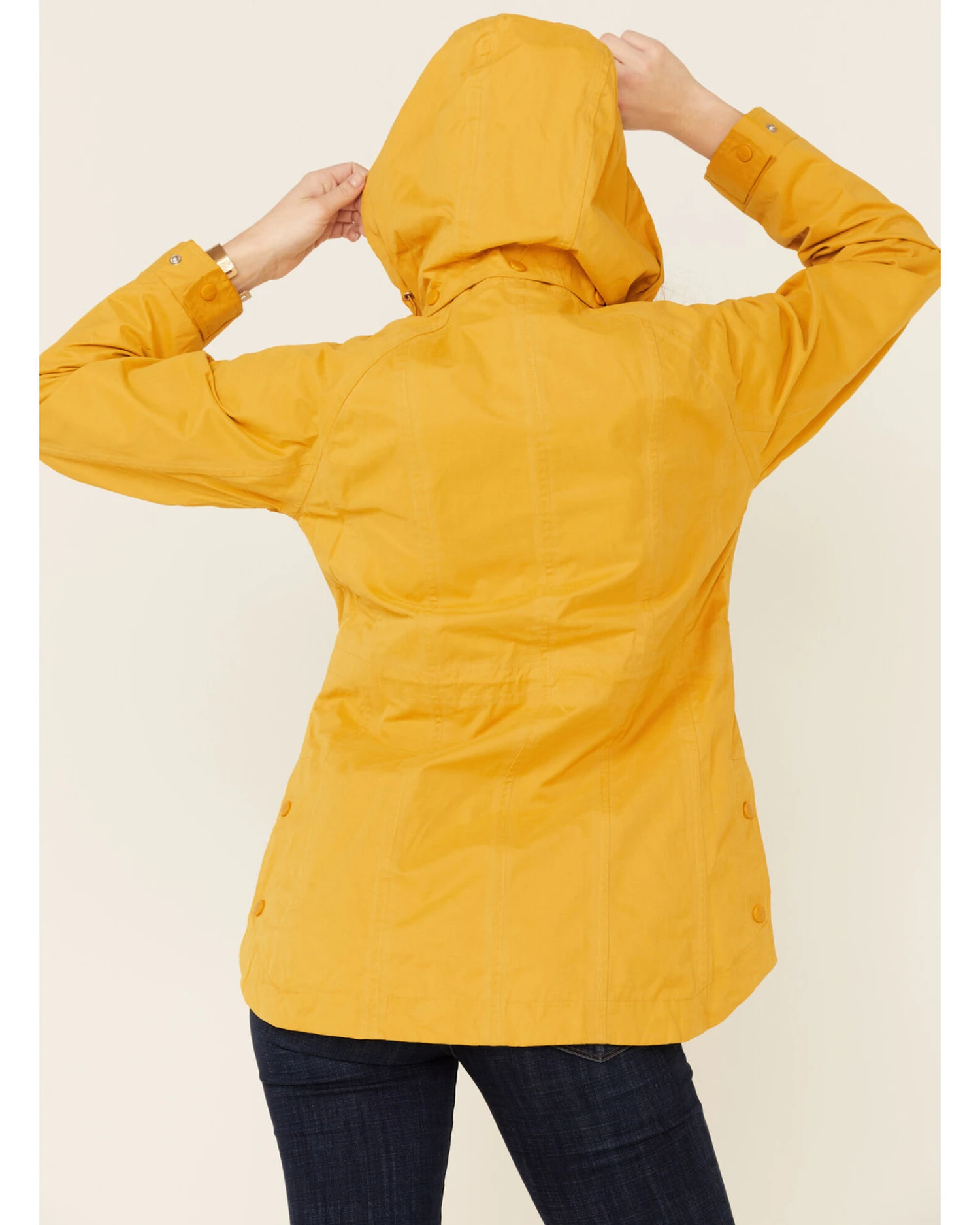 Outback Trading Co. Women's Solid Mustard Brookside Hooded Zip-Front Rain Jacket - Image 4