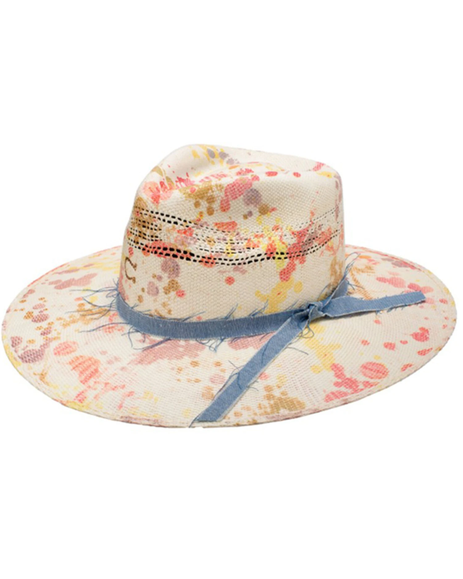 Charlie 1 Horse Women's Big Splash Splattered Print Western Straw Hat