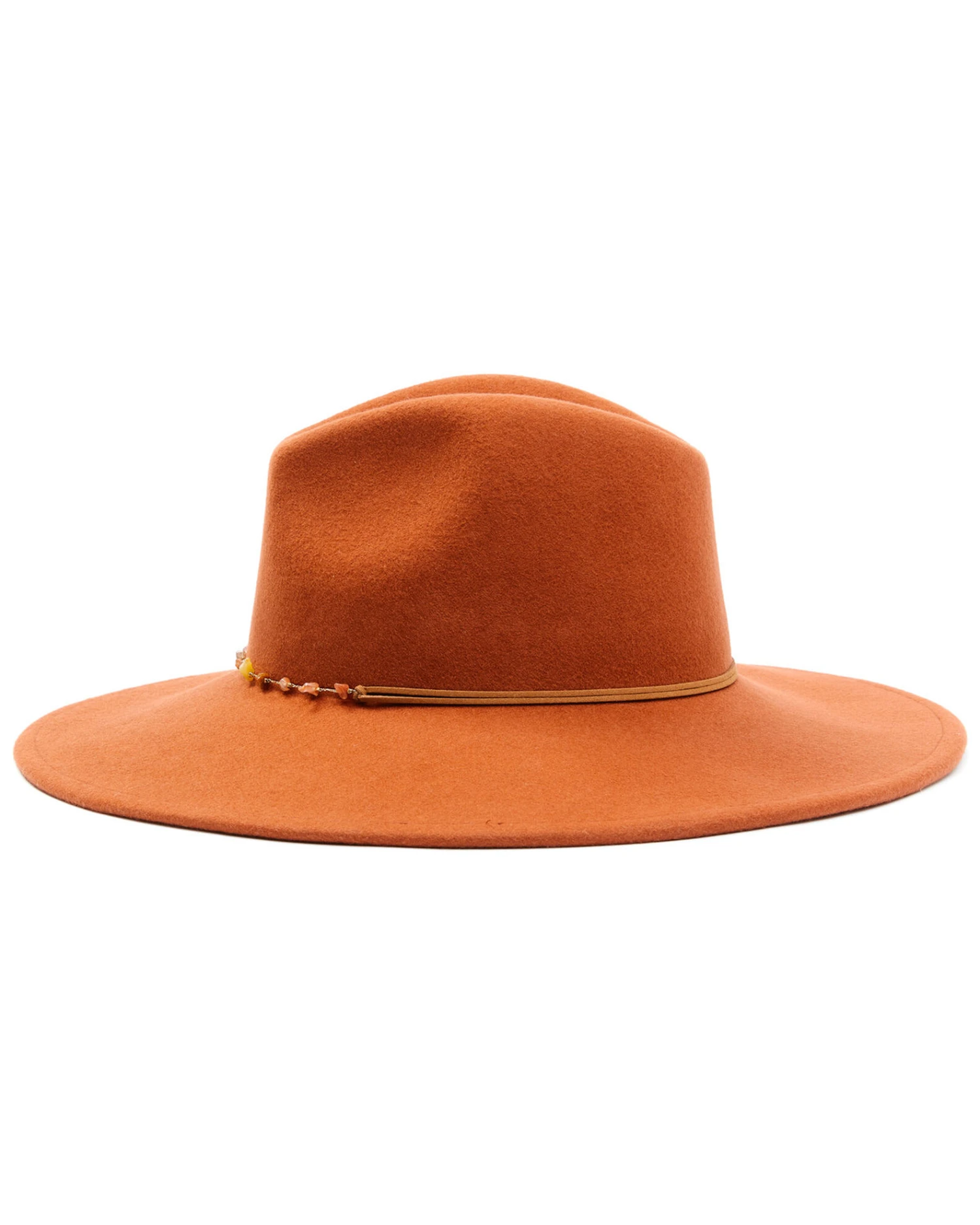 Shyanne Women's Rust Copper Beaded Rust Band Wool Felt Western Fedora Hat - Image 3