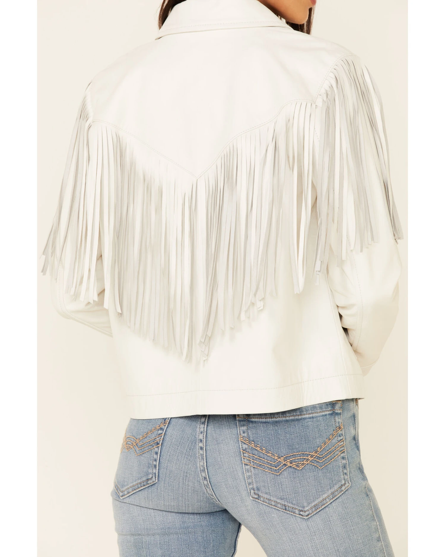 Idyllwind Women's Day Off Fringe Zip-Front Leather Jacket - White - Image 3