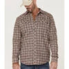 Cody James Men's FR Small Plaid Print Long Sleeve Pearl Snap Work Shirt 