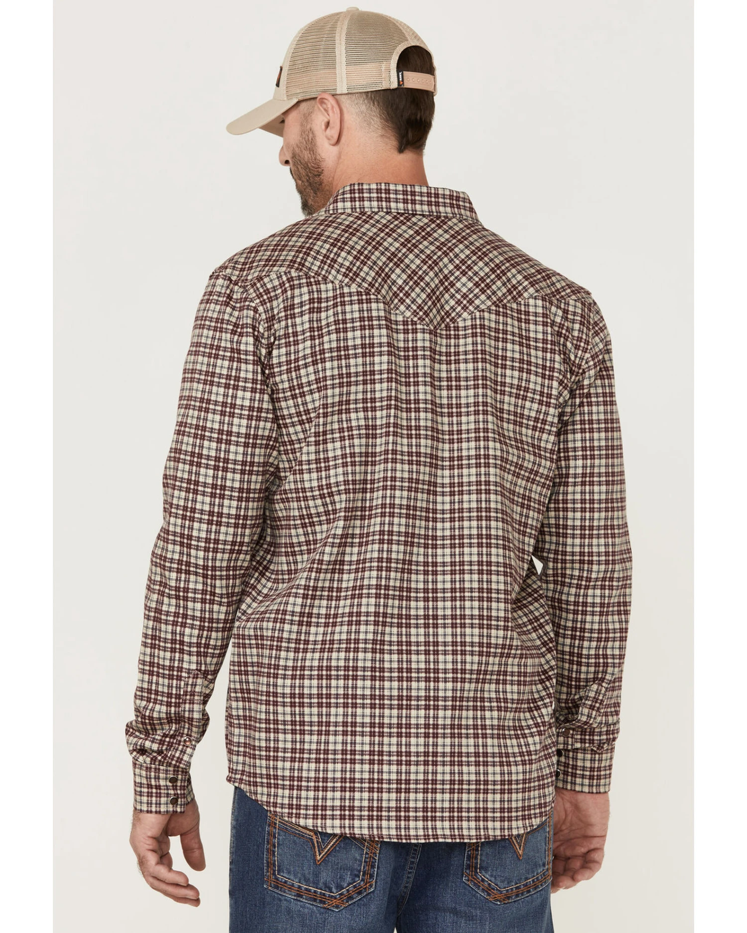 Cody James Men's FR Small Plaid Print Long Sleeve Pearl Snap Work Shirt - Image 4