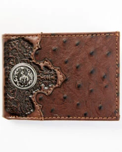 Cody James Men's Bifold Ostrich Print Embossed Bi-Fold Wallet