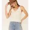 Wishlist Women's Cream Sweater-Knit Pointelle Tank Top 