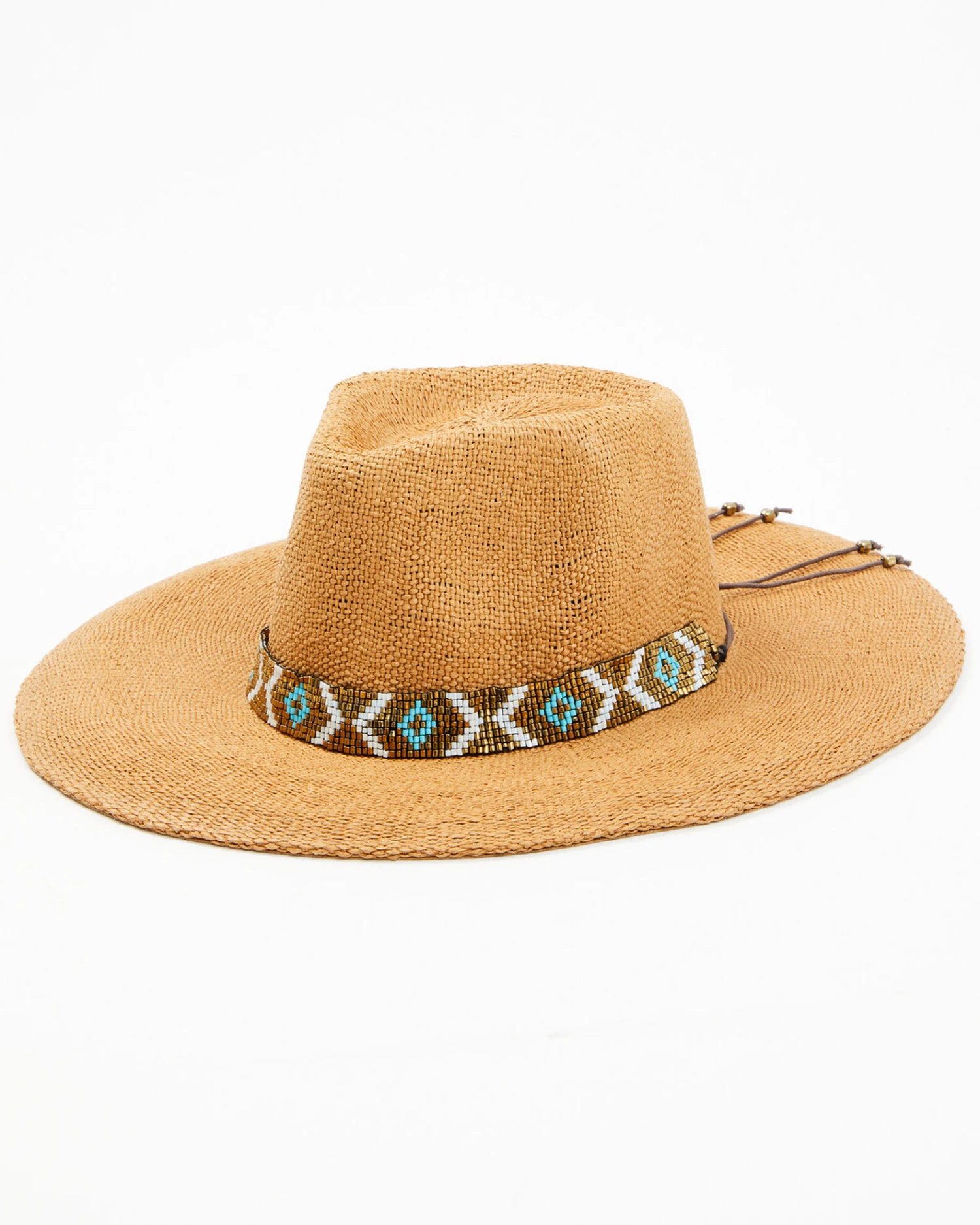 Nikki Beach Women's Beaded Trim Band Toyo Straw Rancher HatÂ