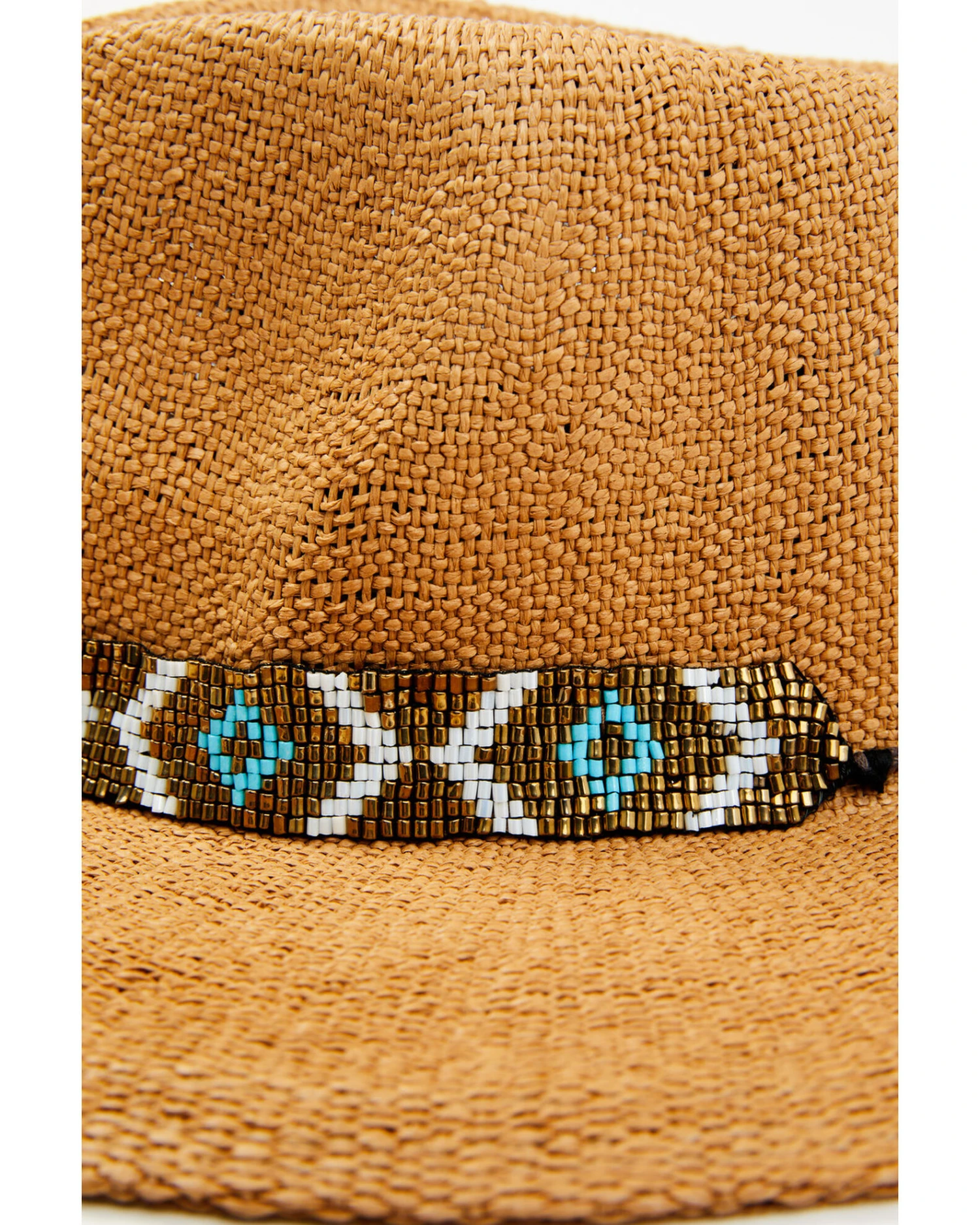 Nikki Beach Women's Beaded Trim Band Toyo Straw Rancher Hat - Image 2