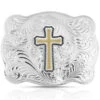 Montana Silversmiths Women's Simple Scalloped Silver Golden Faith Buckle