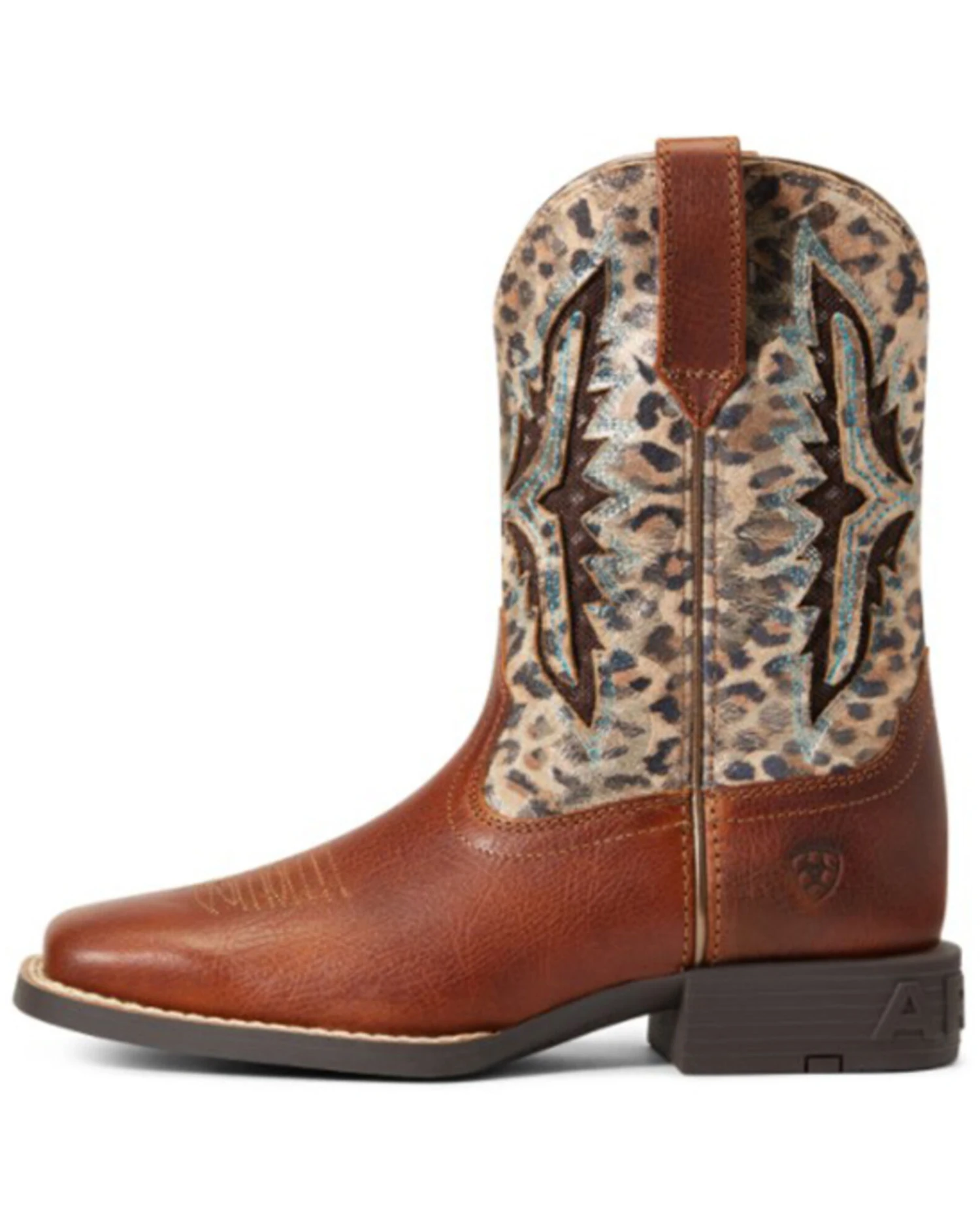 Ariat Girls' Koel VentTEK Leopard Print Western Boots - Broad Square Toe - Image 2