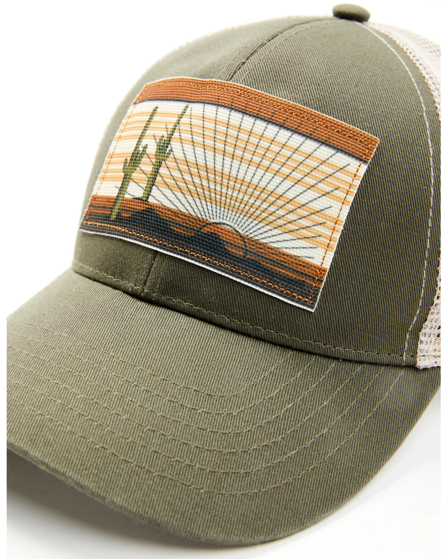 Cleo + Wolf Women's Stay Wild Cactus Sunset Patch Olive Ball Cap - Image 2