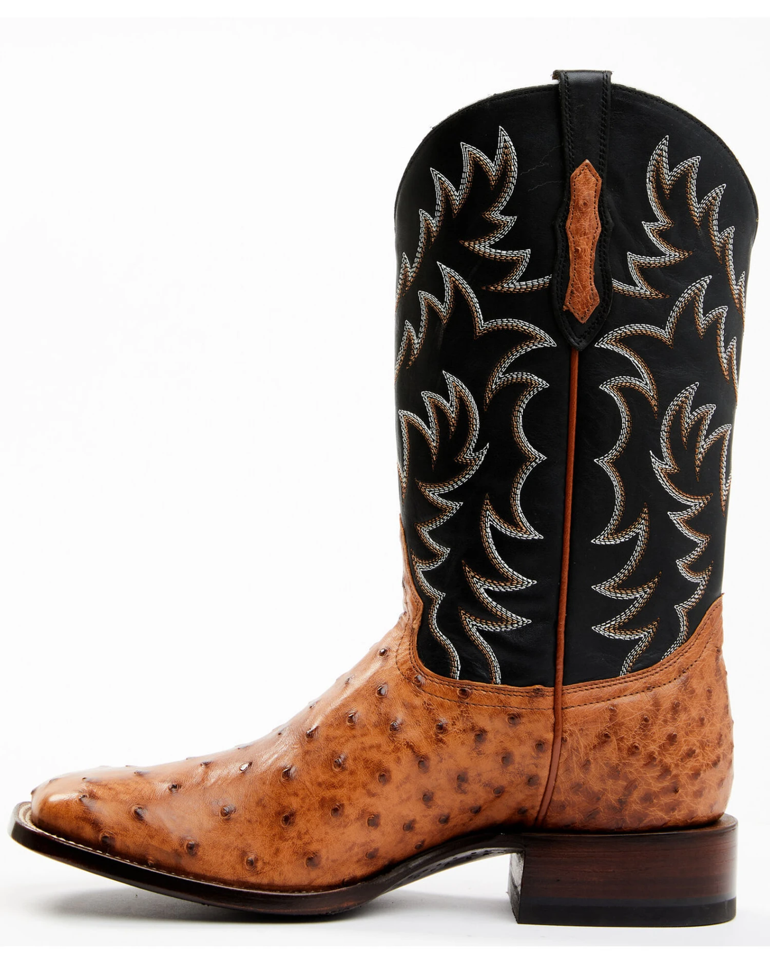 Cody James Men's Full Quill Cognac Ostrich Exotic Western Boots - Broad Square Toe - Image 3
