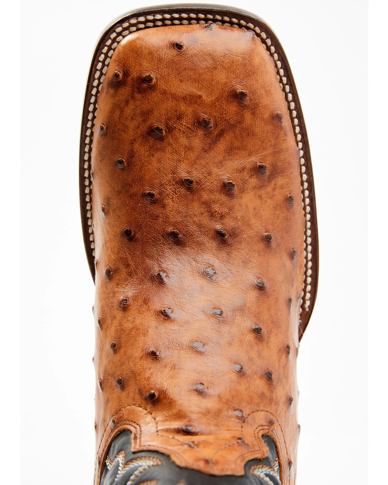 Cody James Men's Full Quill Cognac Ostrich Exotic Western Boots - Broad Square Toe - Image 6