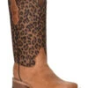 Circle G Girls' Leopard Print Western Boots - Square Toe