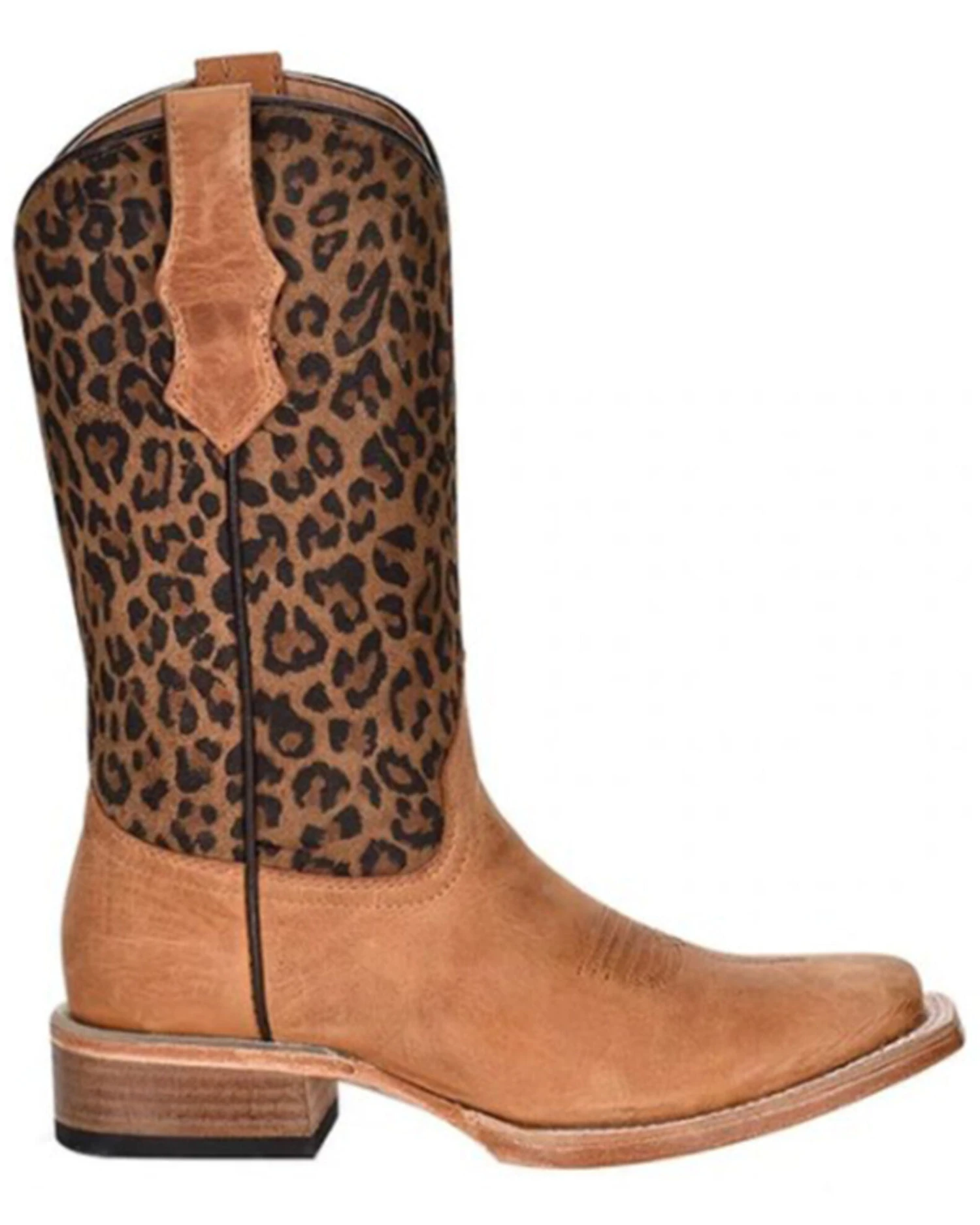 Circle G Girls' Leopard Print Western Boots - Square Toe - Image 2