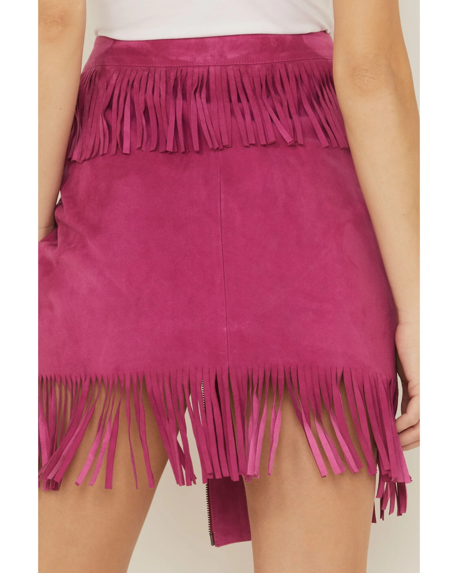 Double D Ranch Women's Chaperros Fringe Suede Skirt - Image 4