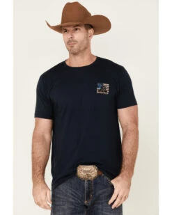 Howitzer Men's Coiled Freedom Flag Short Sleeve Graphic T-Shirt 