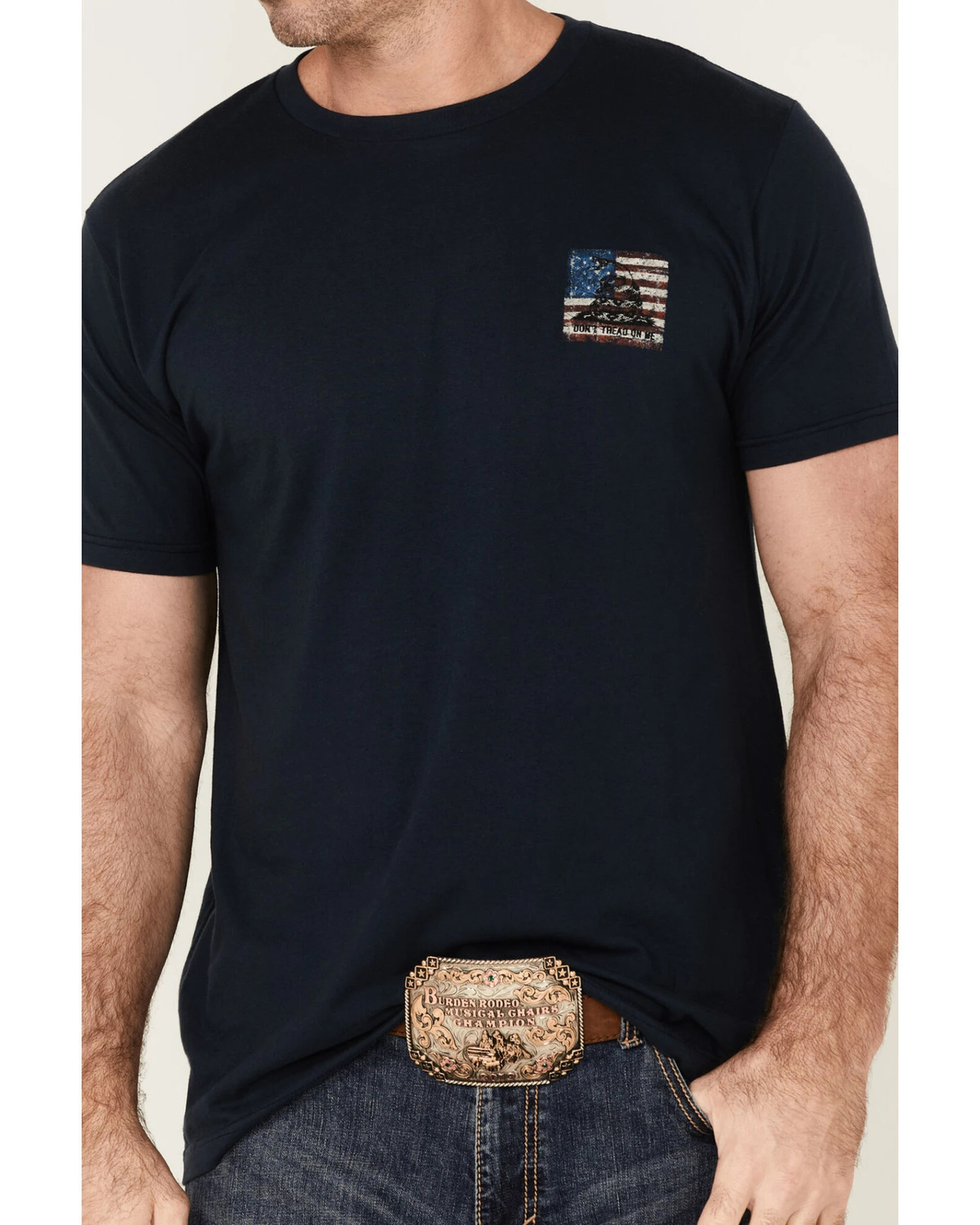 Howitzer Men's Coiled Freedom Flag Short Sleeve Graphic T-Shirt - Image 3