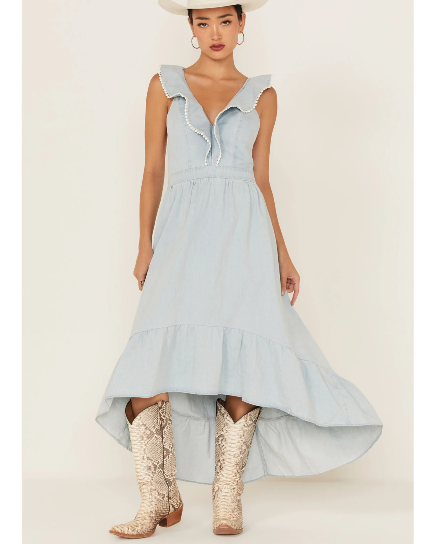 Molly Bracken Women's Ruffle Trim Cross Back Maxi Dress - Image 2