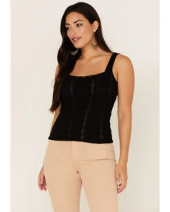 Idyllwind Women's Sparrow Pointelle Rib Lace Tank 