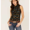 Rock & Roll Denim Women's Desert Scene Print Sleeveless Work Shirt