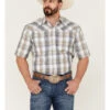Stetson Men's Gold Dust Dobby Plaid Short Sleeve Pearl Snap Western Shirt 