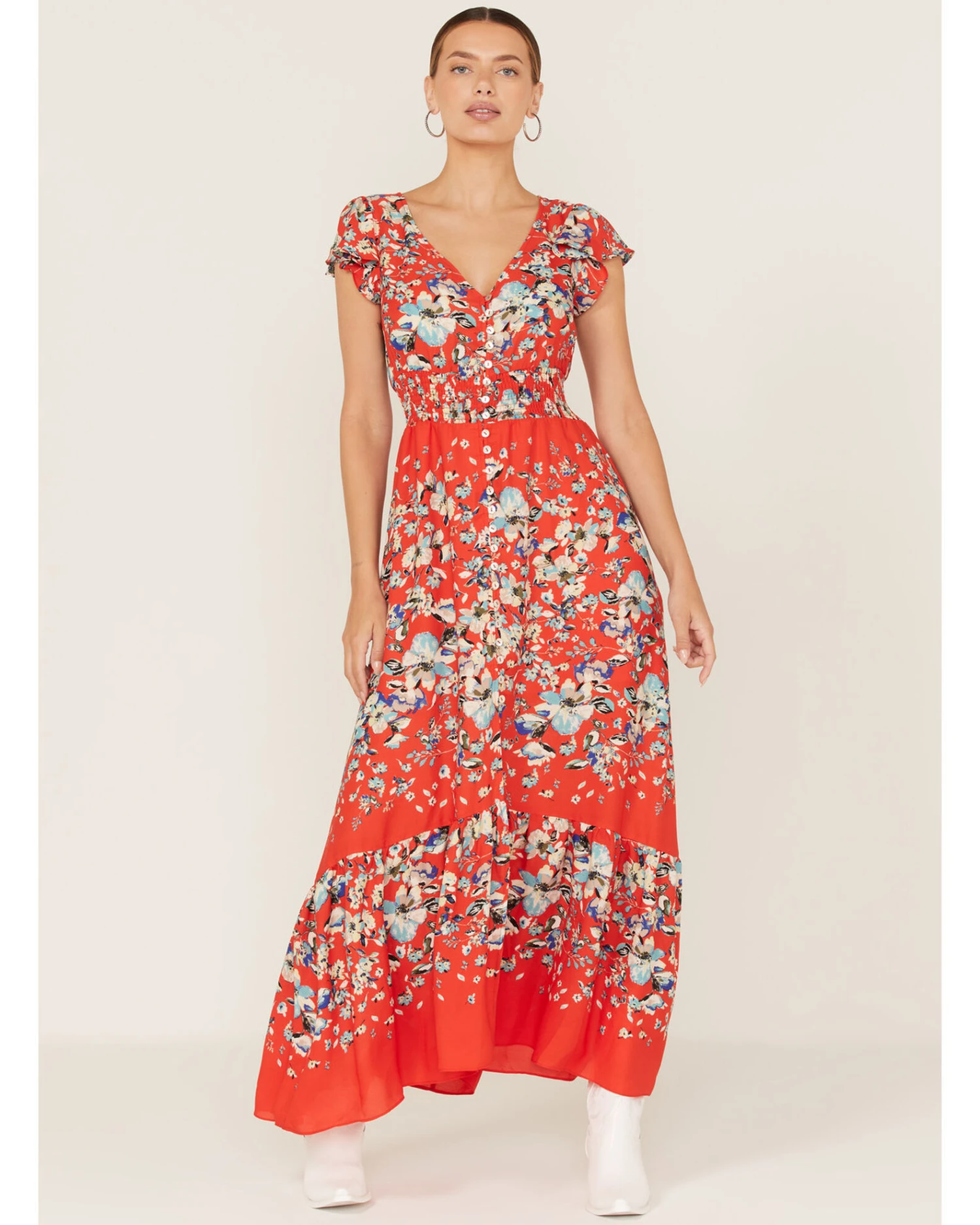 Miss Me Women's Floral Print Split Hem Maxi Dress - Image 2