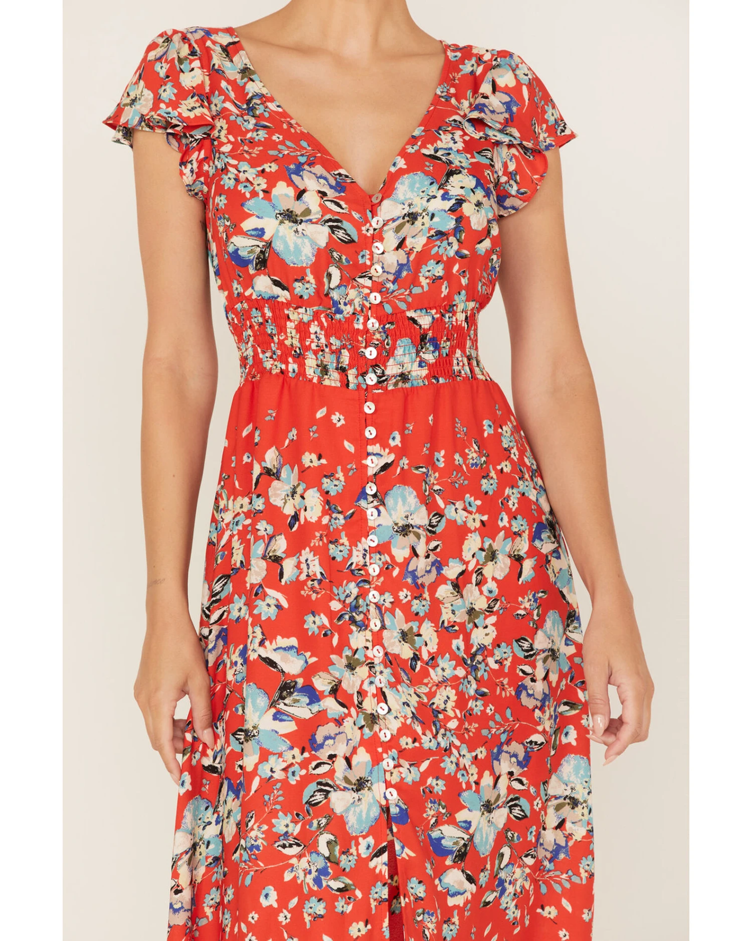 Miss Me Women's Floral Print Split Hem Maxi Dress - Image 3