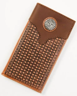 Cody James Men's Longhorn Concho Tooled Leather Rodeo Wallet
