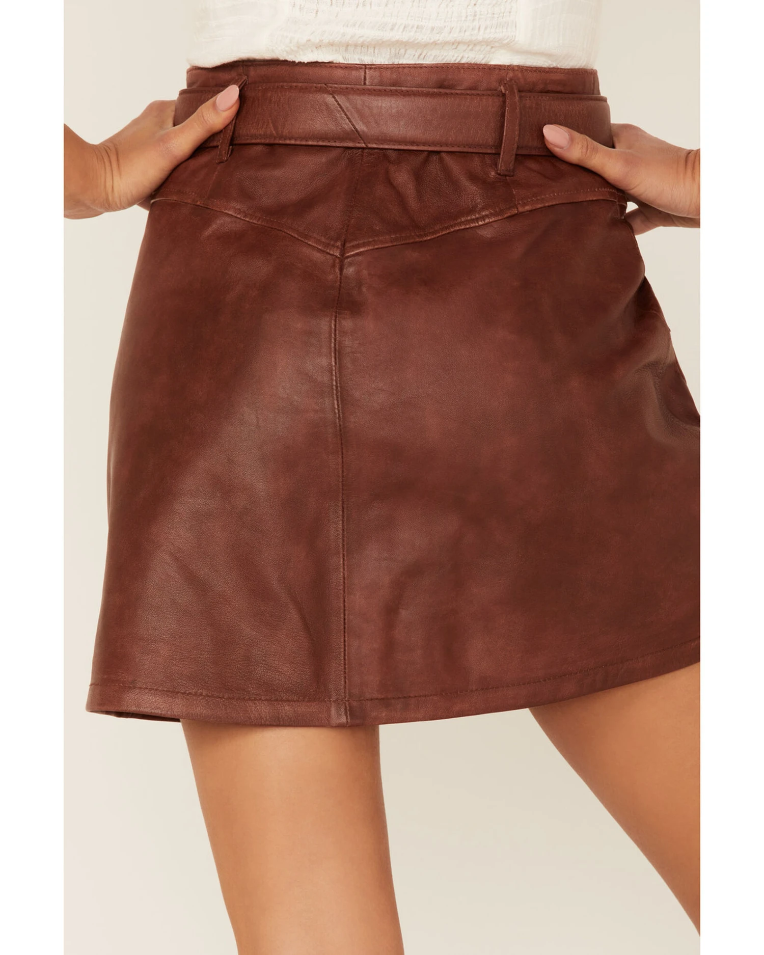 Idyllwind Women's Western Belt Leather Mini Skirt - Image 4