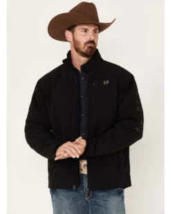 Cinch Men's Solid Logo Sleeve Zip-Front Softshell Jacket 