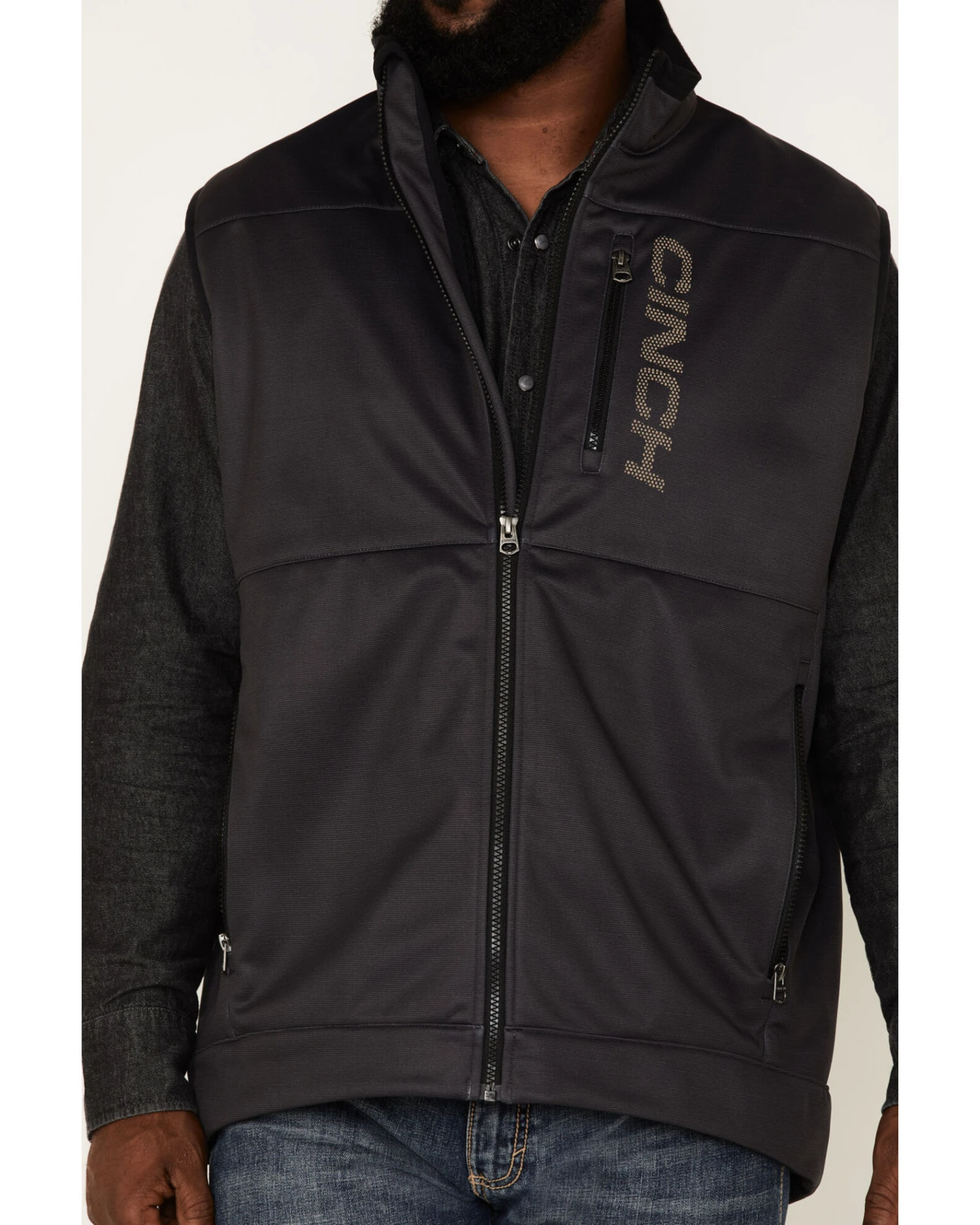 Cinch Men's Solid Windproof Zip-Front Softshell Vest - Image 3