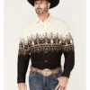 Panhandle Men's Southwestern Border Long Sleeve Snap Shirt