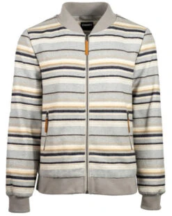 Hooey Men's Striped Full-Zip Bomber Jacket
