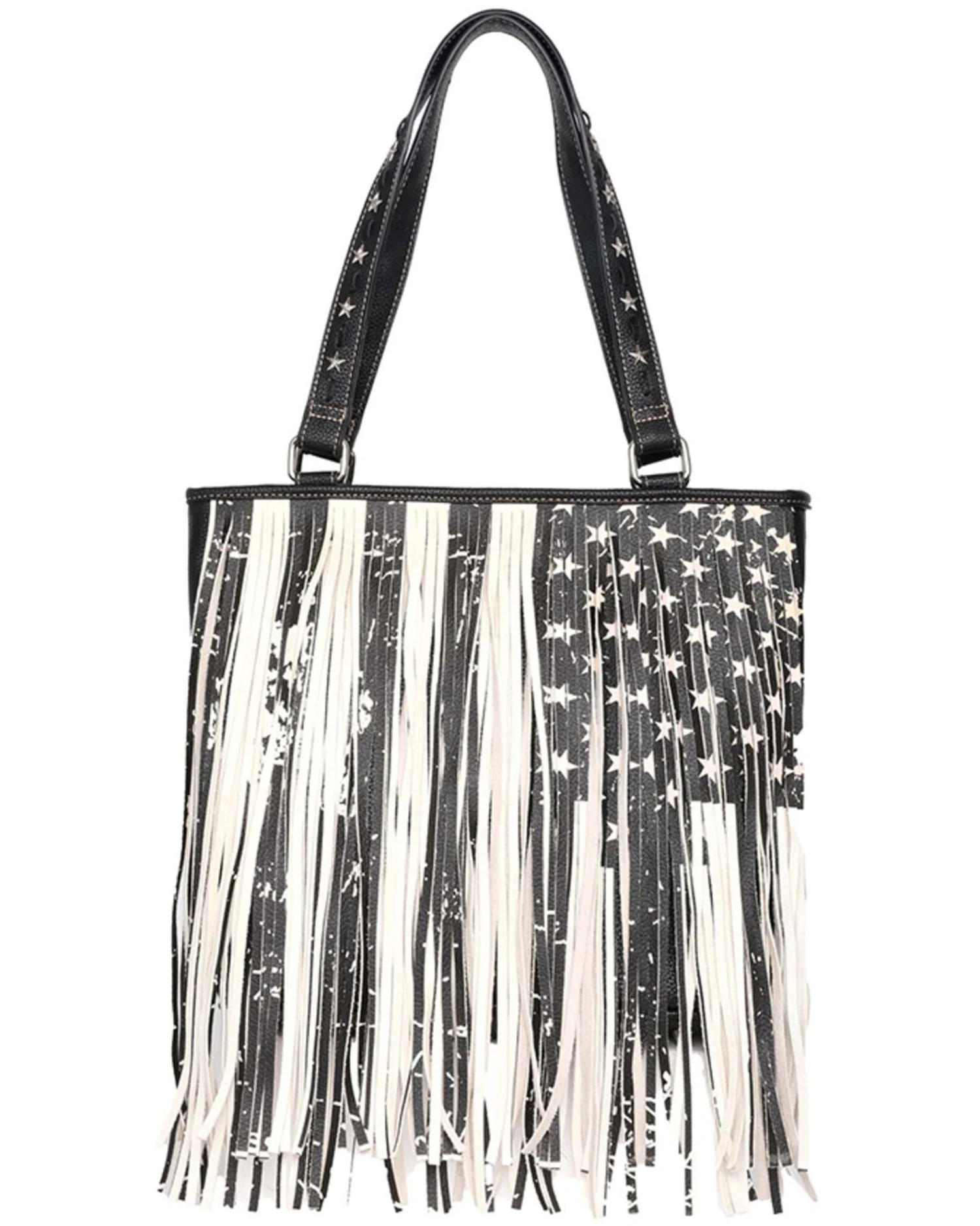 Montana West Women's American Flag Fringe Concealed Carry Tote Bag