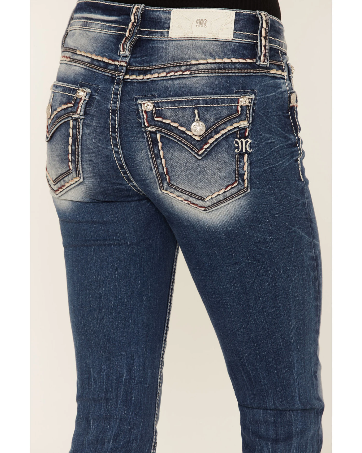 Miss Me Women's Medium Wash Mid Rise Embroidered Bootcut Jeans - Image 2