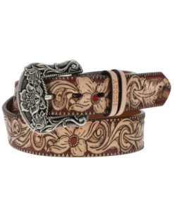Hooey Women's Original Embossed Floral Filigree Western Belt