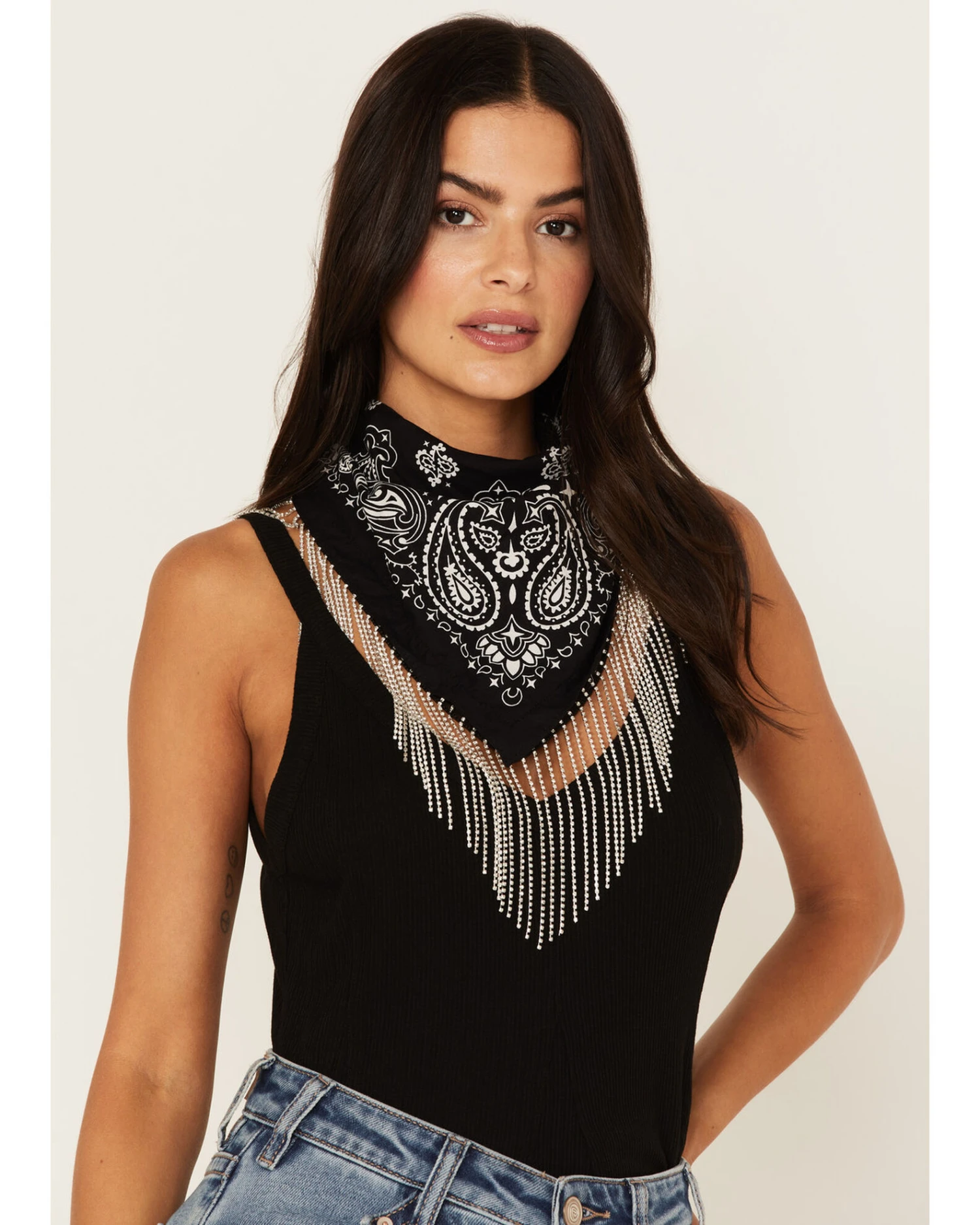 Idyllwind Women's Black Delray Bandana Necklace