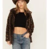 Shyanne Women's Leopard Print Faux Fur Coat