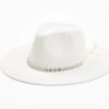 Nikki Beach Women's White Krystal Australian Toyo Fedora Hat