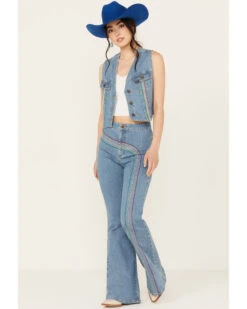 Lee Women's Light Wash High Rise Rainbow Super Flare Jeans