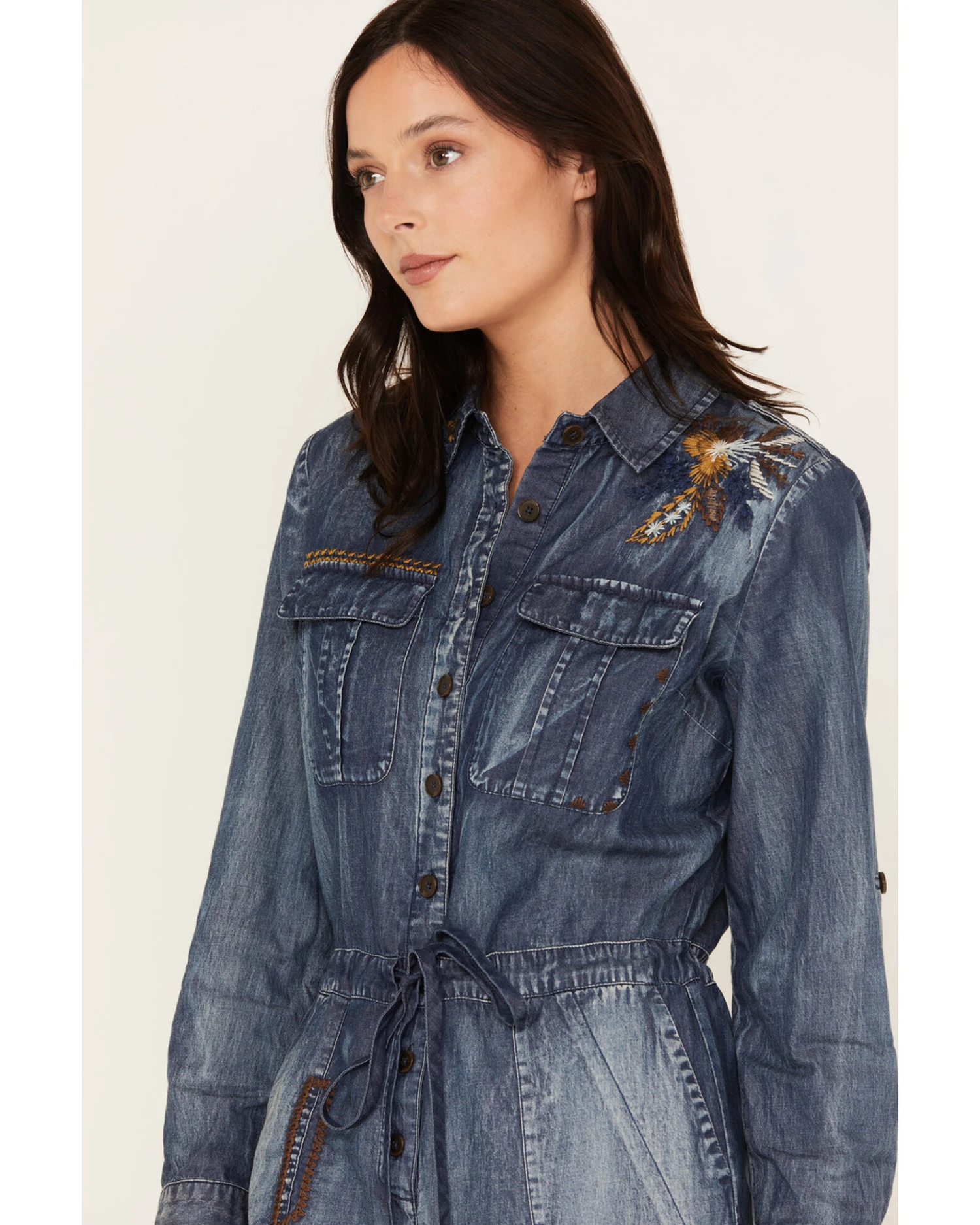 Cleo + Wolf Women's Denim Romper - Image 2