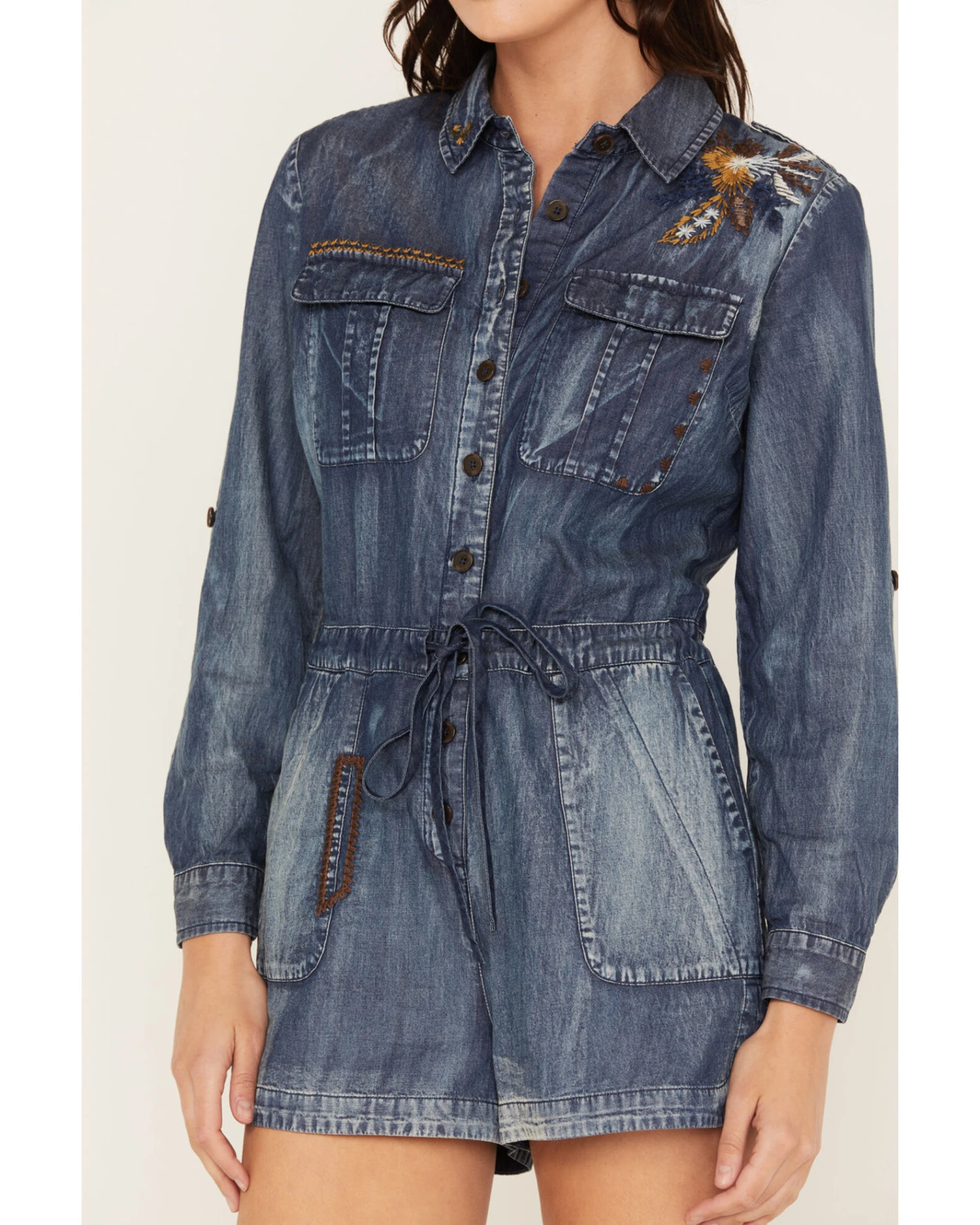 Cleo + Wolf Women's Denim Romper - Image 4