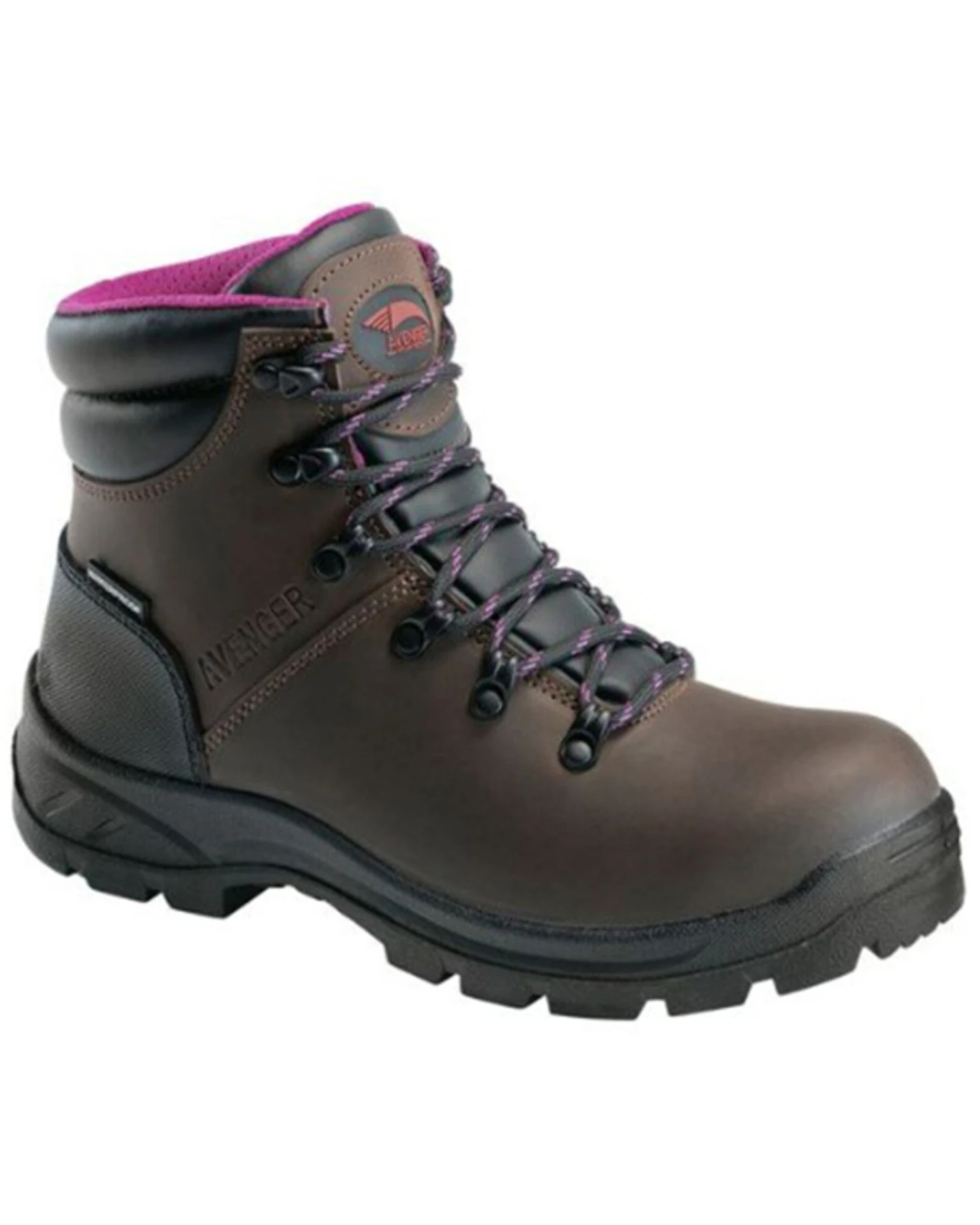 Avenger Women's Builder Mid 6" Lace-Up Waterproof Hiking Work Boot - Steel Toe