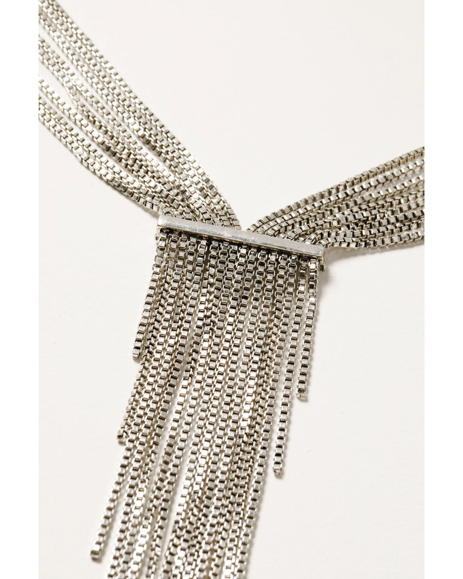 Wonderwest Women's Silver Fringe Statement Necklace - Image 3