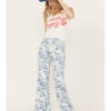 Wrangler Women's High Rise Nautical Print Wanderer Flare Jeans